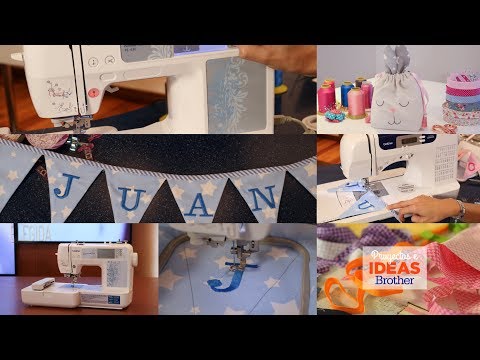 Tutorial para Coser y Bordar con maquinas Brother -  Banderines y  Bolsitas de Tela