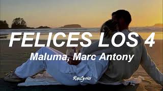 Maluma - Felices los 4 (Salsa Version) ft. Marc Anthony (Letra/Lyrics)