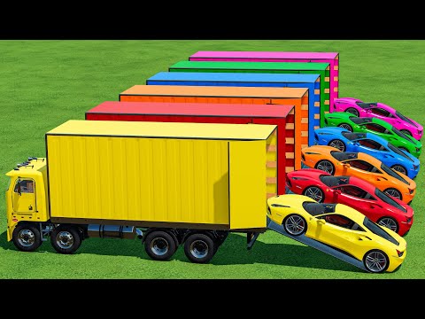 Supercars with colors | Transporting Lamborghini Super Cars In Fs22 | Farming Simulator 22 |
