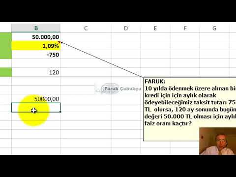 Excel FAİZORANI (RATE) Fonksiyonu