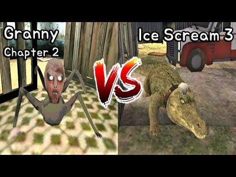 Granny Chapter 2 vs Ice Scream 3 || Slendrina's Child vs Rod's Pet Crocodile || Horror Game
