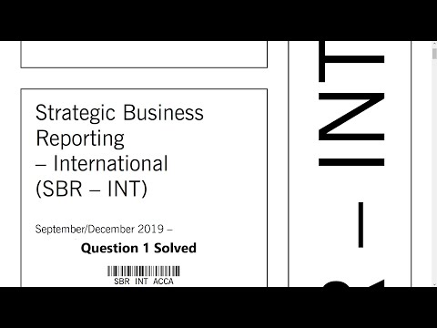 SBR Sept/Dec 2019 Question 1 Solution