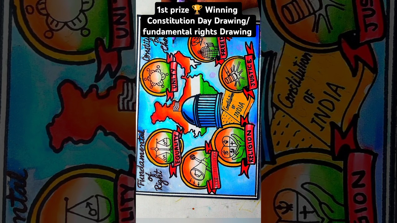 Indian Constitution Day Poster | National Law Day Drawing | Constitution Day | Samvidhan Diwas Chart