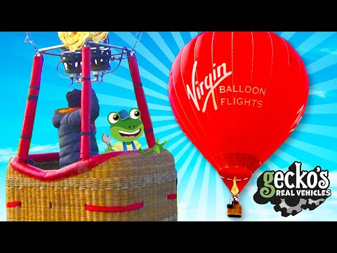 Gecko And The Hot Air Balloon | Gecko's Real Vehicles | Educational Videos For Toddlers