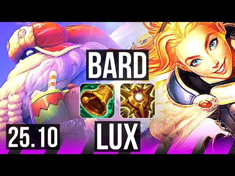BARD & Aphelios vs LUX & Ezreal (SUP) | 6/0/12, Dominating | KR Master | 25.10