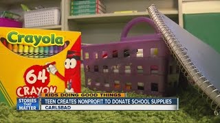 Teen creates non-profit to donate school supplies