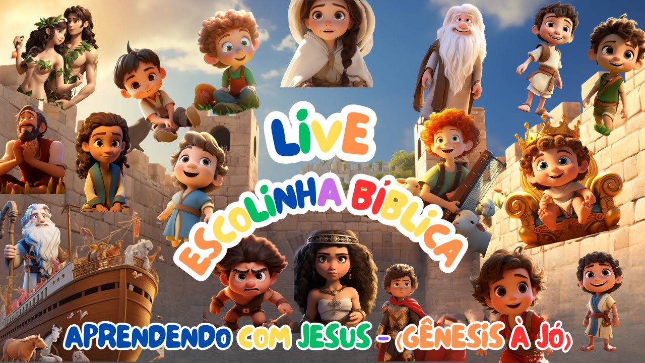 🔴AO VIVO | APRENDENDO A BÍBLIA DE FORMA FÁCIL | Coletânea De Gênesis à Jó -  A Bíblia Kids