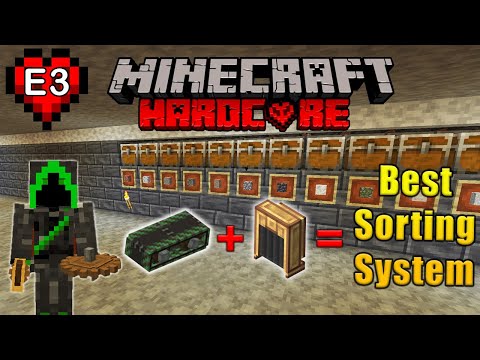 EPIC Minecraft Sorting System in Hardcore Season 2 Episode 3!