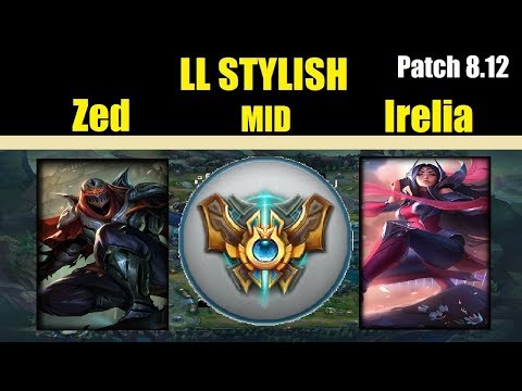 LLStylish | ZED vs IRELIA | ZED Mid | Challenger Gameplay | Patch 8.12