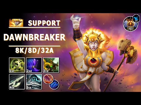 Dawnbreaker Hard Support | 7.31c | Pos 5 Dawn Guide | Dota 2 Immortal Gameplay