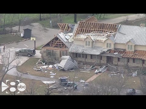 Texas tornado: Raw aerials of Wise County damage