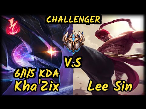 BJK Gilius (KHA'ZIX) vs LEE SIN - 6/1/5 KDA JUNGLE CHALLENGER GAMEPLAY - EUW