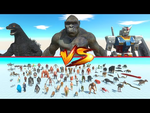 King Kong, Heisei Godzilla, Gundam rx-78 vs All Units ARBS – Animal Revolt Battle Simulator