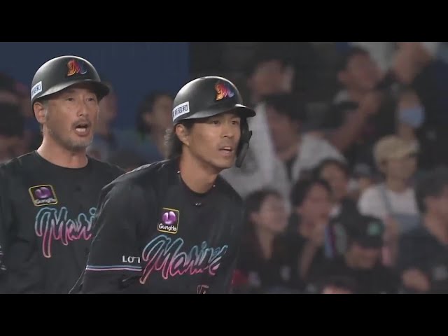 【8回裏】今夜はヒロミナイト!! 本日誕生日のマリーンズ・岡大海 値千金の勝ち越し2点タイムリー3ベース!!  2023年7月15日 千葉ロッテマリーンズ 対 東北楽天ゴールデンイーグルス