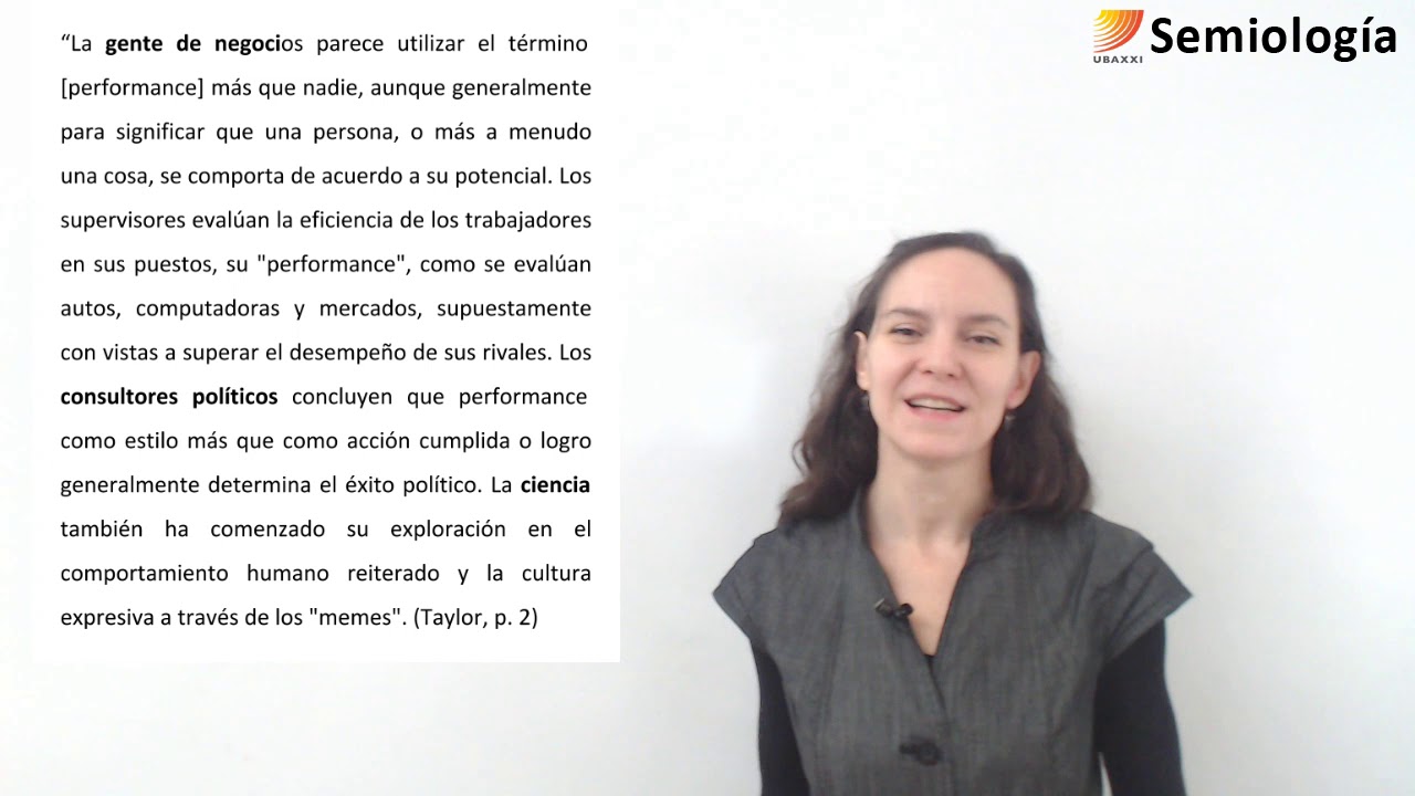 24- Semiología. S8. ¿Qué es una performance? Parte 1
