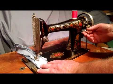 Serviced Antique Singer 66 Red Eye Treadle Sewing Machine Upgraded Side Clamping Foot Reverse Stitch