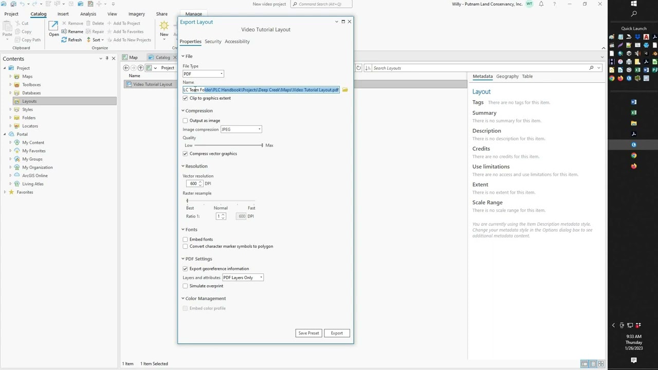 ArcGIS Pro - Exporting Layout to PDF