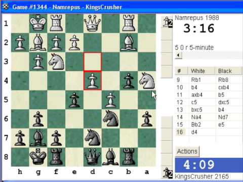 Chess World.net presenta Blitz #498 contro Namrepus (1988) Inglese: simmetrico, linea principale ...