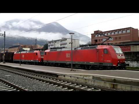 DOPPIA DI  185 DB CON CARRI MERCI IN TRANSITO A MENDRISIO (CH) 5 - 4 - 2018