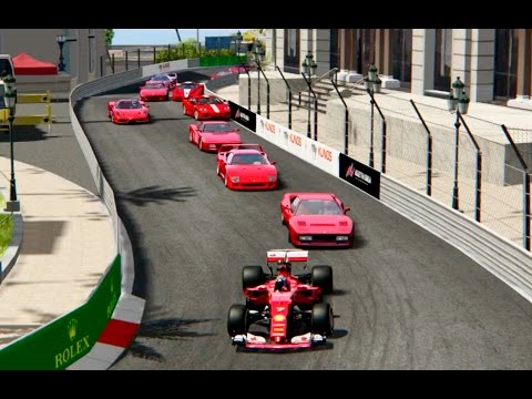 Battle Ferrari F1 2017 vs All Ferrari Supercars - Monaco