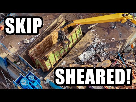 Scrap Metal SKIP SHEARED TO BITS! 🏗️ Moros HP1100 Goes to Work at Bradford Waste Traders Recycling