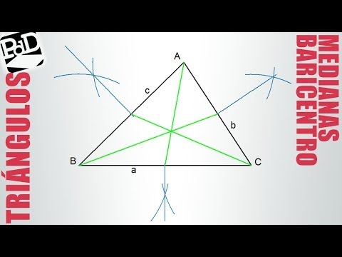 Baricentro de un triángulo (medianas).