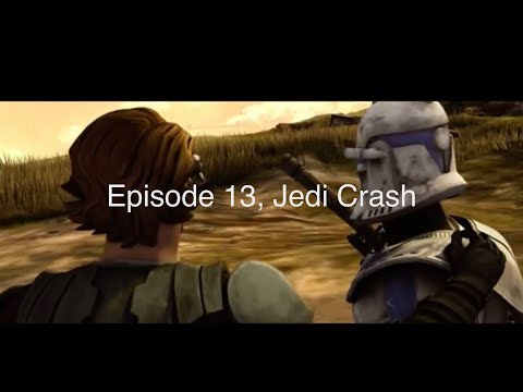 Episode 13, Jedi Crash. ( Anakin tries to fight off a Mastiff Phylone )