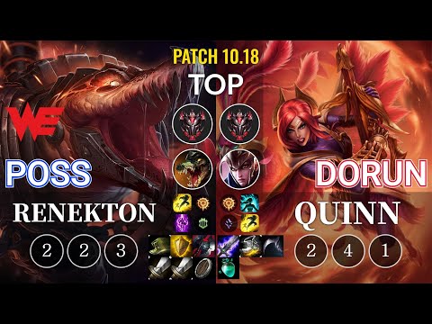 WE Poss Renekton vs DoRun Quinn Top - KR Patch 10.18