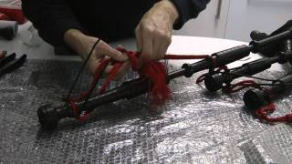 Bagpipe Assembly - Part  9 (tieing bass drone cord & Universal Blowpipe)