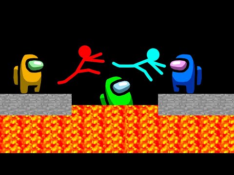 Stickman VS Among Us: Impossible Obstacle Course - AVM Shorts Animation