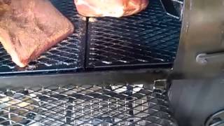 Fire By Night BBQ Brisket and cook. Pit start up.