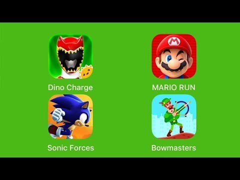 Power Rangers Dino Charge, Super Mario Run, Sonic Forces, Bowmasters [iOS] Video