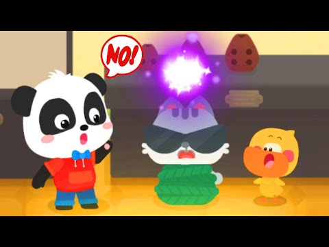 Little Panda's Learning Academy #29 - Help Kiki & Quacky to Catch the Bad Cat - BabyBus Games