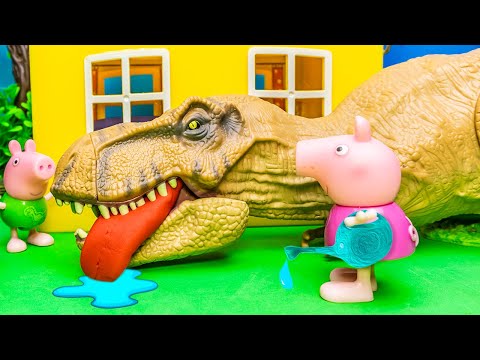 Peppa Pig Encontrou um Dinossauro na Frente de Casa - Português completo
