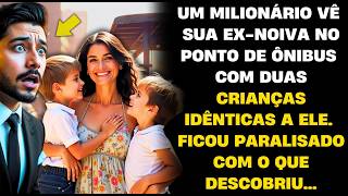 🔴UM MILIONÁRIO CONGELA AO VER SUA EX-NOIVA NO PONTO DE ÔNIBUS COM 2 CRIANÇAS IDÊNTICAS A ELE