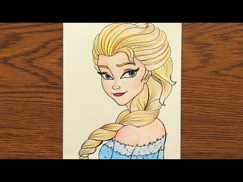 How to Draw Elsa Easy | Princess Elsa Drawing