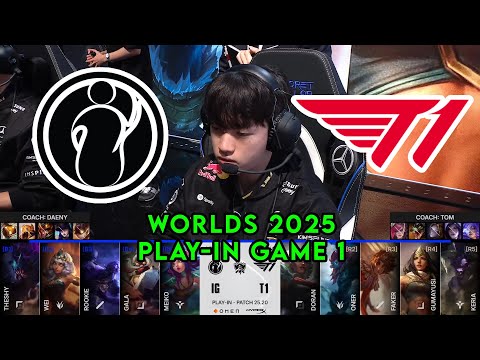 IG vs T1 Game 1 | World Championship 2025 Play-In | Invictus Gaming vs T1 G1