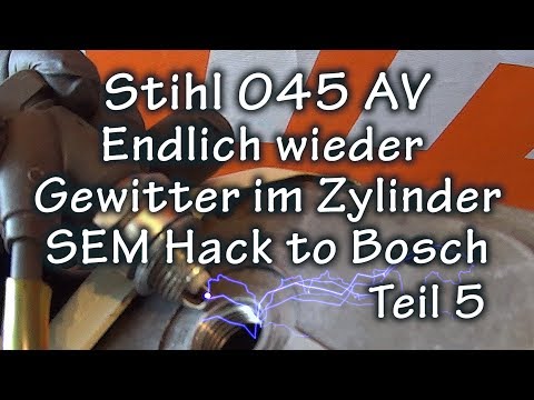 Stihl 045 AV Teil 5  SEM Zündungs Hack auf Bosch + Zündchip + Inbetriebnahme / Ignition coil Hack
