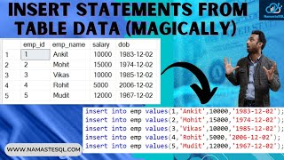 How To Create Dynamic Insert Statements From a Table Data | SQL Tips and Tricks