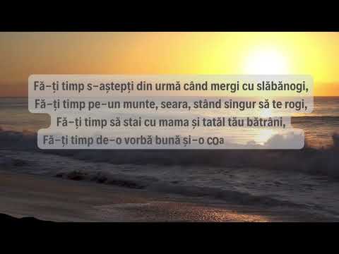 În trecerea grăbită prin lume către veci(Fă-ți timp)- Poezie Creștina