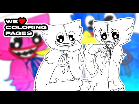 #3 Huggy Wuggy & Kissy Missy Poppy Playtime Coloring Page | WE ❤️ COLORING PAGES