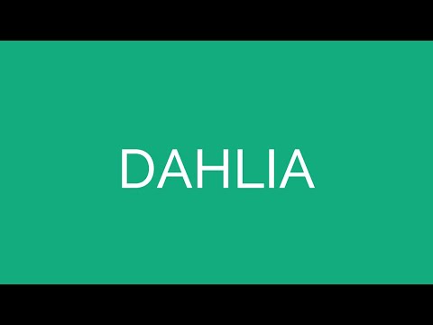How To Pronounce Dahlia