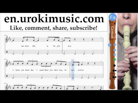 Recorder lessons (G.) Justin Bieber - Sorry Sheet Music Tutorial Part#2 um-i352