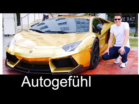 AU79 Golden Lamborghini Aventador LP700-4 in Miami Beach Gold Plated Lambo