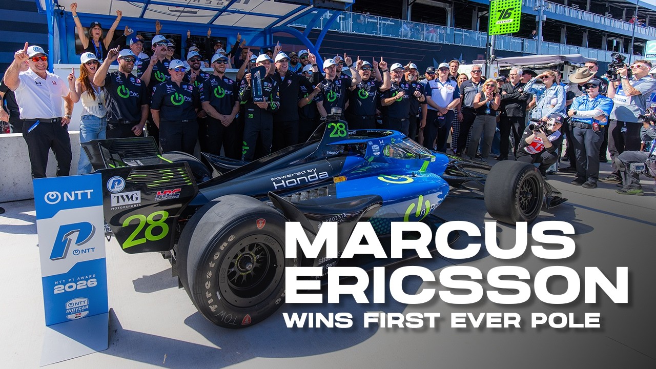 Click to watch the video “MARCUS ERICSSON FIRST CAREER INDYCAR POLE”