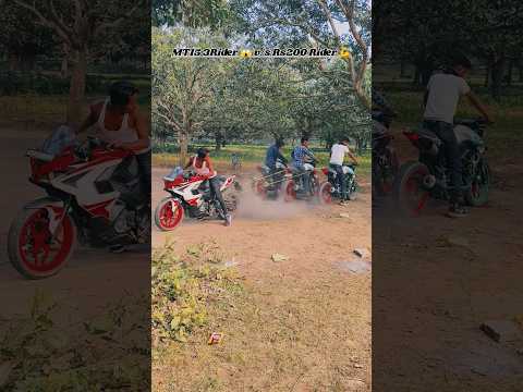 MT15 3 Rider v/s Rs200 Rider power test 🥰💖 #rs200 #mt15 #viralvideo #motorcycle #reels #rider