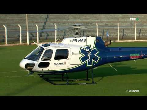 Helicóptero do Samu pousa em campo e paralisa jogo em Alvorada do Sul, no Paraná