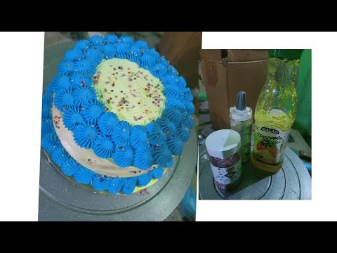 Beautiful cake decorating #Made on half kg,#