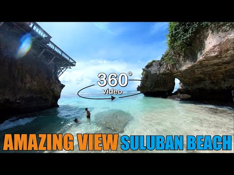 360 Vr Video Suluban or Blue Point Beach in Uluwatu Bali, [4k]