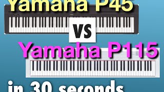 30 second comparison – Yamaha P45 vs P115 digital keyboards